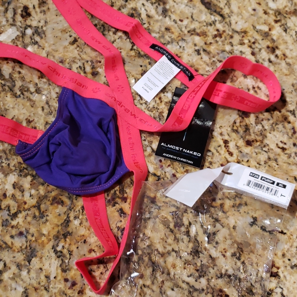 Andrew Christian XL almost Naked Jock purple